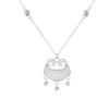 Collar de plata S925 con cerradura de seguridad de jade Hetian para mujer, venta al por mayor, estilo retro Xiangyun Bell Ruyi, cerradura de longevidad
