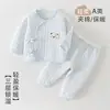 Conjunto de Ropa Interior Acolchada con Lazos para Recién Nacidos Clase A Tres Capas Cálido Estilo Kimono Para Recién Nacidos Otoño/Invierno Ropa de Casa Separada
