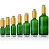 Frascos Dispenser de Óleo Essencial Verdes em Estoque 30ml 15ml Modelos Mais Vendidos Frascos Conta-gotas Tipo Pressão 50ml 10ml Frascos para Sérum