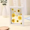 Porta-retrato quadrado de madeira com motivo 'Cem Bênçãos', decoração de mesa, arte de recorte de papel para quarto, arranjo de casamento criativo, porta-retrato decorativo com caractere 'Felicidade'
