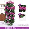 Simulación Rosa Colgante de Pared Decoración Protectora Vid Planta Verde Hoja de Rosa Verde Colgante de Pared Flor Falsa Decoración de Patio Pasillo Balcón