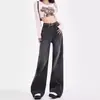 Jeans Rectos Negros y Grises para Mujer, Delgados de Pierna Ancha, Tiro Alto, Holgados, Adelgazantes, Caída Suelta, Modelo Nuevo 2026