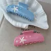 Yhj Accesorios para el Cabello Nuevo Pinza para el Cabello de Estrella de Mar Azul y Rosa, Estilo Fresco para Mujeres, Pinza de Acetato, Pinza de Garra de Alta Gama para Peinar el Cabello, Pinza de Tiburón