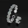 Pulseira Anel Aberta de Moda Face Sorridente Cobre Zircônia Retrô Europeia e Americana Anel Pulseira de Temperamento Moda Feminina Estilo Quente Transfronteiriço
