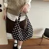 Bolsa de Pano Estilo Coreano Série de Bolinhas Fluorescentes Toque Relaxado Bolsa de Ombro Única Bolsa de Axila Delicada para Meninas Compras Passeio