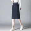 Falda lápiz de línea A, versátil, hecha a medida para el trabajo, nueva colección otoño 2026, moderna y casual, de mezclilla adelgazante