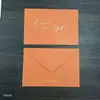 Envelope Europeu com Carimbo Dourado Cartão Colorido Salve a Data Embalagem Envelope 185*125 Disponível em Estoque