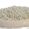 Perlas de Vidrio Artesanal Austriaco Redondas Perlas Perforadas a la Mitad Accesorios para Joyería DIY Pendientes Perlas Base de Cristal Perlas Sueltas Blancas