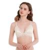 Sujetador de fábrica sin aro de acero ropa interior transpirable respetuosa con la piel para mujer sujetador de encaje sexy hueco tirantes ajustables