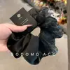 Scrunchie Veludo Pérola Negra Estilo Retrô Tendência Estilo Socialite Rabo de Cavalo Corda de Cabelo Durável