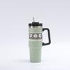Taza de Hielo 30oz con Asa, Taza con Popote para Coche, Taza Térmica de Acero Inoxidable 304, Gran Capacidad, Alto Valor Estético, Taza de Agua para Coche
