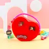 Moda Pêssego Coração Caverna Bolsa Pequena Amor Crossbody Bolsa de Armazenamento Portátil Bolsa de Moedas de Silicone Cosmético