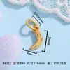 Plata Pura 999 Chapada en Oro Calabaza Trébol de Cuatro Hojas Mariposa Flor de Corona Colgante Pequeño Pulsera DIY Collar Accesorios de Plata Hechos a Mano