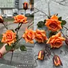 Atmosfera de outono cor caramelo laranja-amarelo flores artificiais casa hotel casamento decoração suave arranjo de flores flores de mesa atacado