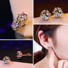 Fábrica Yihua aretes de botón estilo coreano seis garras Aretes de botón clásicos para mujer aretes de plata directos venta caliente entrega de una pieza