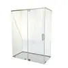 Fabricante Marco Estrecho Aleación de Aluminio Cuadrado Sala de Ducha Separación Seco y Húmedo Baño Puerta Plana Mampara de Cristal Baño