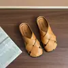 Nuevas Sandalias de Verano Tejidas Huecas de Suela Plana Romanas de Moda 2026 Sandalias Transpirables de Suela Suave para Combinar con Faldas Casuales para Mujer