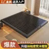 Cama de ferro, moderna e simples, espessa e reforçada, cama de casal para uso doméstico no quarto principal, sem cabeceira, cama flutuante tatami, cama com estrutura de ferro