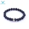 Pulsera de piedra natural al por mayor pulsera de cuentas pulsera de búho para hombres y mujeres
