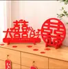 Adorno tridimensional de doble felicidad para boda, decoración de compromiso, sala de estar, dormitorio de la novia, artículos para la mesa, habitación de bodas