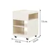 Mesa lateral de sofá estilo crema de lujo ligero, móvil con ruedas, mesita de noche para dormitorio, gabinete lateral estrecho para sala de estar, mesita de noche de vidrio