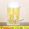 Taza de Vidrio con Asa, Jarra de Cerveza Grande Engrosada, Taza de Cerveza, Taza de Té para Casa de Té, Taza para Beber en Casa, Taza de Héroe