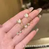 Pendientes Retro Franceses de Perla y Circonita Diseño de Nicho Pendientes con Pasador de Plata S925 Pendientes Pequeños Elegantes que Resaltan el Rostro