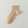 Meias Soquete Lisas para Homens, Meias de Algodão Respiráveis e Absorventes de Suor com Malha, Meias Soquete Esportivas Anti-Odor para Primavera e Verão, Casual de Negócios, Atacado de Zhuji
