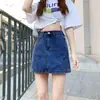 Falda Corta para Mujer Ins Tendencia Nuevo Estilo 2022 Verano Cintura Alta Línea A Falda de Chica Atrevida Versátil Estudiante Falda Jeans para Cadera