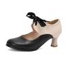 Zapatos de Cordones de Color Vintage para Mujer, Zapatos Nuevos de Tacón Alto, Zapatos para Mujer de Comercio Exterior Transfronterizo para X24100004