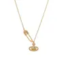 Broche Saturno con Diamantes Microincrustados de Moda Transfronteriza, Collar de Acero de Titanio para Mujer, Diseño de Lujo Ligero, Temática de Planetas al por Mayor, Sensación de Alta Gama