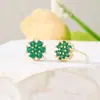 Pendientes Florales Casuales de Zirconia Micro-Pavimentada Transfronterizos Estilo Nuevo Europeos y Americanos Más Vendidos Pendientes Versátiles de Temperamento Diario Venta al por Mayor