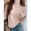 Camisa de Malha Coreana para Usar por Baixo 2025 Novo Estilo Outono e Inverno com Gola Ligeiramente Enrolada, Top Slim Fit Fashion e Versátil para Mulheres