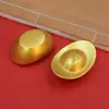 Venda direta da fábrica de peças de mão em lingote de cobre banhado a ouro, pequenos ornamentos de mesa, artesanato auspicioso para casa e loja no atacado