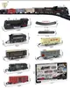 Tren de Pista Eléctrico Transfronterizo Juguete Niños Educativo Ensamblado Luz Artificial Retro Tren Pequeño Juguete de Pista