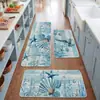 Tapetes de piso para cozinha estilo americano para envio internacional, absorventes, resistentes à sujeira, fáceis de manter, tapetes de pé em formato de tira longa, conjunto de tapetes para porta de entrada