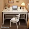 Escritorio de Madera Maciza Estilo Chino para Uso Doméstico en el Dormitorio con Cajones, Escritorio de Oficina de Computadora Multifuncional Engrosado, Mueble Escritorio para Estudiantes
