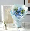 Ramo de hilo de ganchillo hecho a mano de tulipanes transfronterizo, flores de cosmos tejidas, rosas artificiales, regalo de recuerdo para el Día de San Valentín