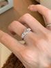 Nuevo anillo de imitación de piedra lunar de calcedonia de estilo chino para mujer, con microincrustaciones, de alta gama, ligero, de lujo, a la moda, único, combinable con todo, abierto para dedo.