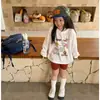 Nuevo de verano para niños, algodón puro, dibujos animados, para niñas, algodón de copo de nieve, bebé, manga larga, camiseta fina, top protector solar, camiseta básica