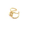 Anillos Transfronterizos Europeos y Americanos con un Toque Exclusivo de Gama Alta, Anillos Huecos Exagerados de Acero Inoxidable Chapado en Oro Estilo Ins, Joyería al por Mayor