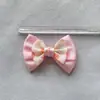 Laço de Malha Xadrez Acessórios Semi-Acabados para Grampo de Cabelo DIY Headwear Acessórios Semi-Acabados para Roupas Sapatos e Chapéus BJD Broche