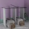 Cortinero de Hierro Forjado con Forma de E de Dos Camas para Salón de Belleza, Cortina de Gasa para Camilla de Terapia/Belleza de Centro de Salud, Cortinero Romano Tipo E