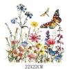 Atacado Transfronteiriço Pintura em Aquarela Flor Silvestre Borboleta Tinta Branca Estampas para Transferência Térmica em Roupas Adesivos Padrão Logotipo para Transferência Térmica Patches para Ferro