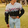 Fábrica de origen comercio electrónico transfronterizo camisa de manga larga para hombre con solapa cárdigan de un solo botón impresión digital 3D sublimación