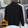 Suéter de Terciopelo de Hurón con Cristales de Cuello Alto Medio al por Mayor Transfronterizo para Hombre Otoño e Invierno Suéter de Punto de Terciopelo para Edad Media
