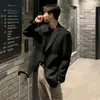 Chaqueta Blazer Casual para Hombre Coreana Estilo Coreano Tendencia Dongdaemun Traje Otoño Holgado Negro Un Botón