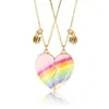 Collar Cruzado Europeo y Americano para Amigos Niños Conjunto Colgante de Amor Magnético Arcoíris Aleación Collar con Goteo de Aceite Joyería