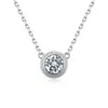 Collar de Plata de Ley S925 con Moissanita Estilo Burbuja para Mujer, Collar Sencillo Estilo Ins de Nicho, Joyería de Plata Versátil y de Alta Gama al por Mayor