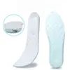Plantilla para hombre azul y blanco cuero EVA espuma pequeña formación por compresión en frío grosor de la plantilla cuatro al frente nueve atrás suave elástica cómoda